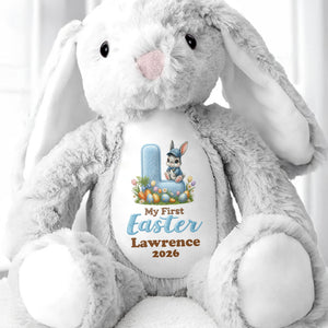 My First Easter Personalized Plush With Bunny And Easter Eggs - Personalized Stuffed Bunny - KID596_BUN