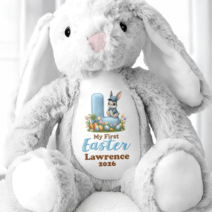 My First Easter Personalized Plush With Bunny And Easter Eggs - Personalized Stuffed Bunny - KID596_BUN