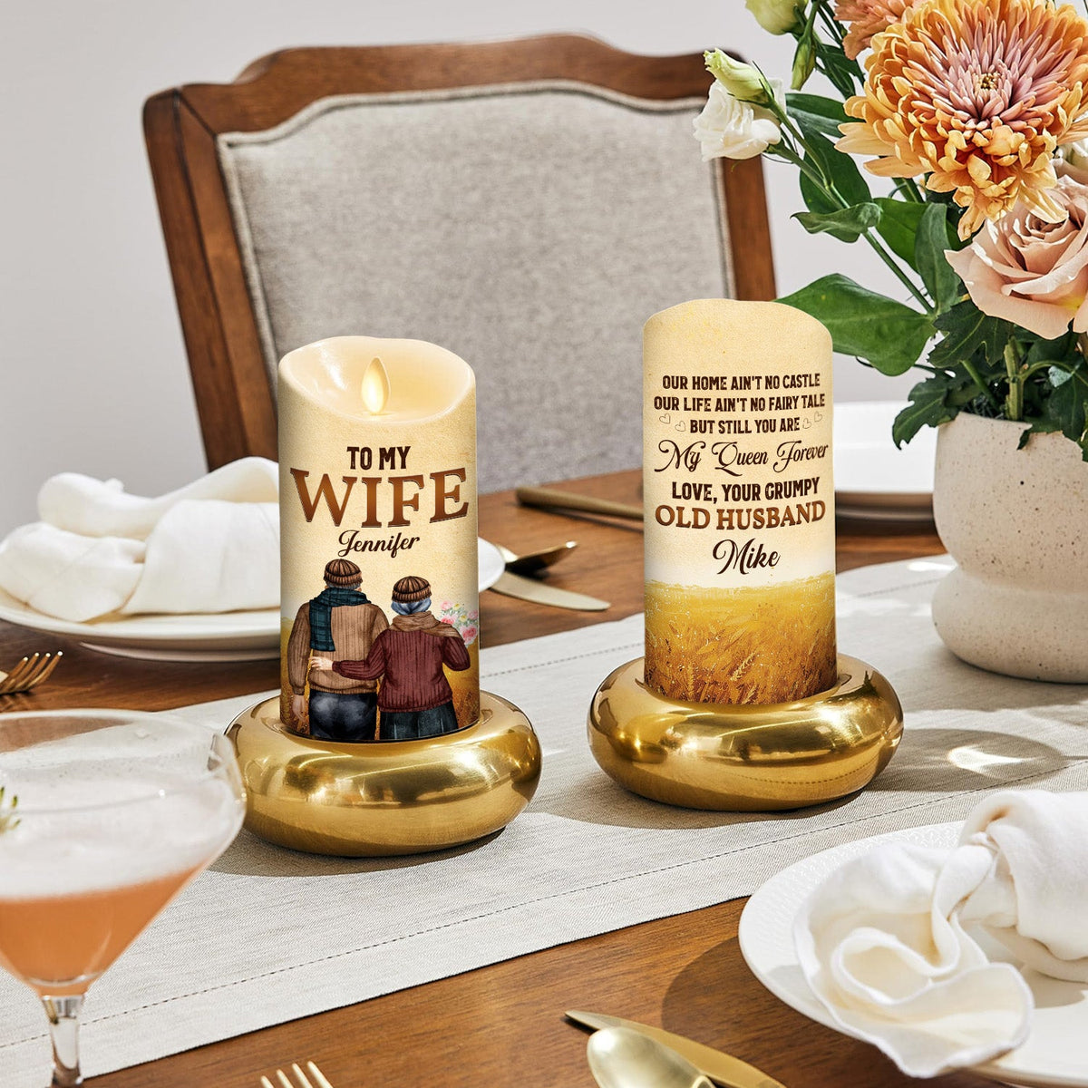 To My Wife You Are My Queen Forever - Personalized LED Candle