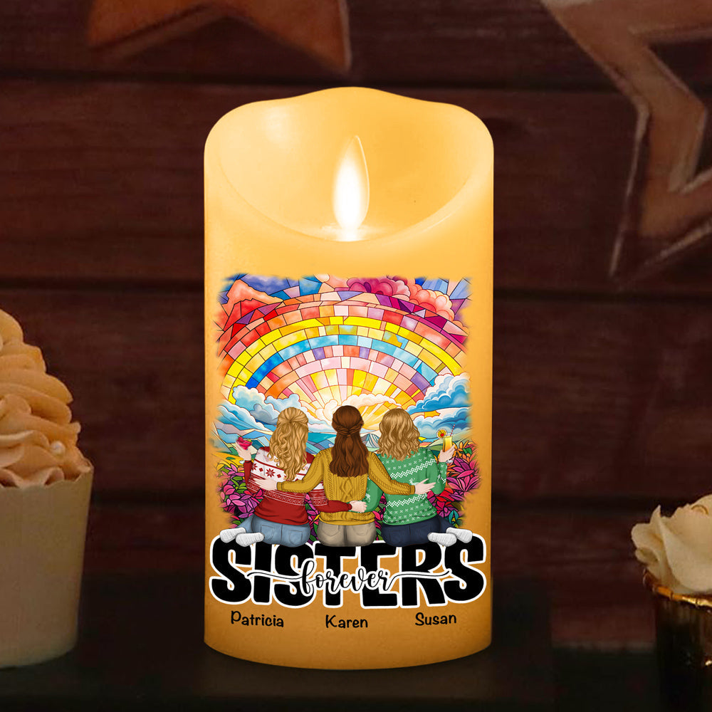 Besties Sitting Together - Personalized LED Candle