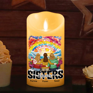 Besties Sitting Together - Personalized LED Candle