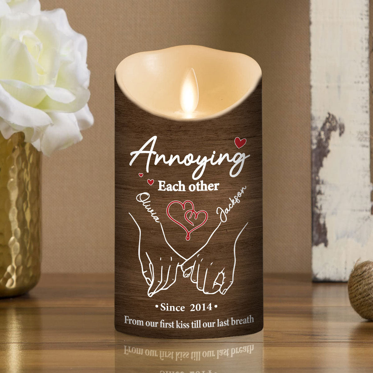 Annoying Each Other - Personalized LED Candle