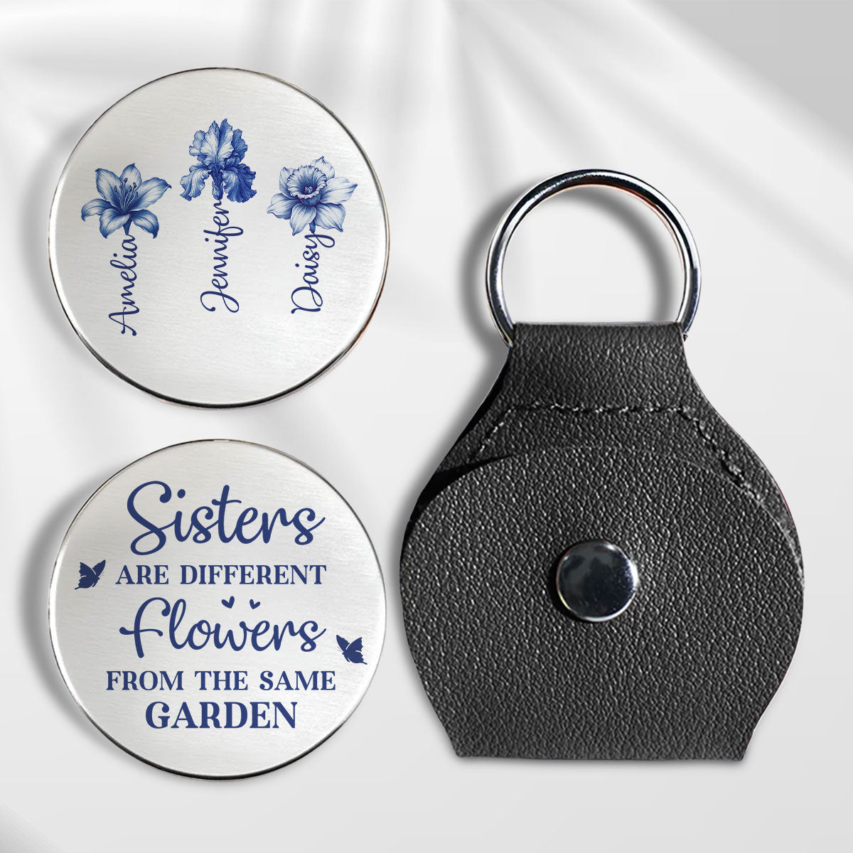 Different Flowers Same Loving Garden - Personalized Pocket Hug - Christmas Gift For Sister