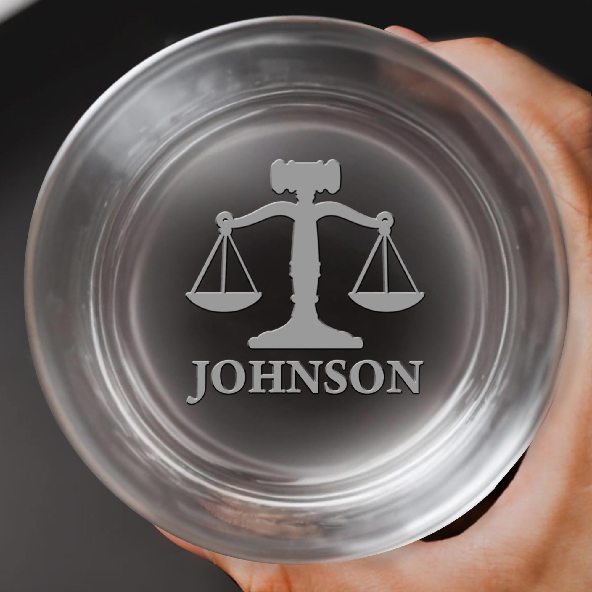 Sipping Justice Scales Of Justice And Gavel Design - Personalized Engraved Whiskey Glass - LAW005_EWG