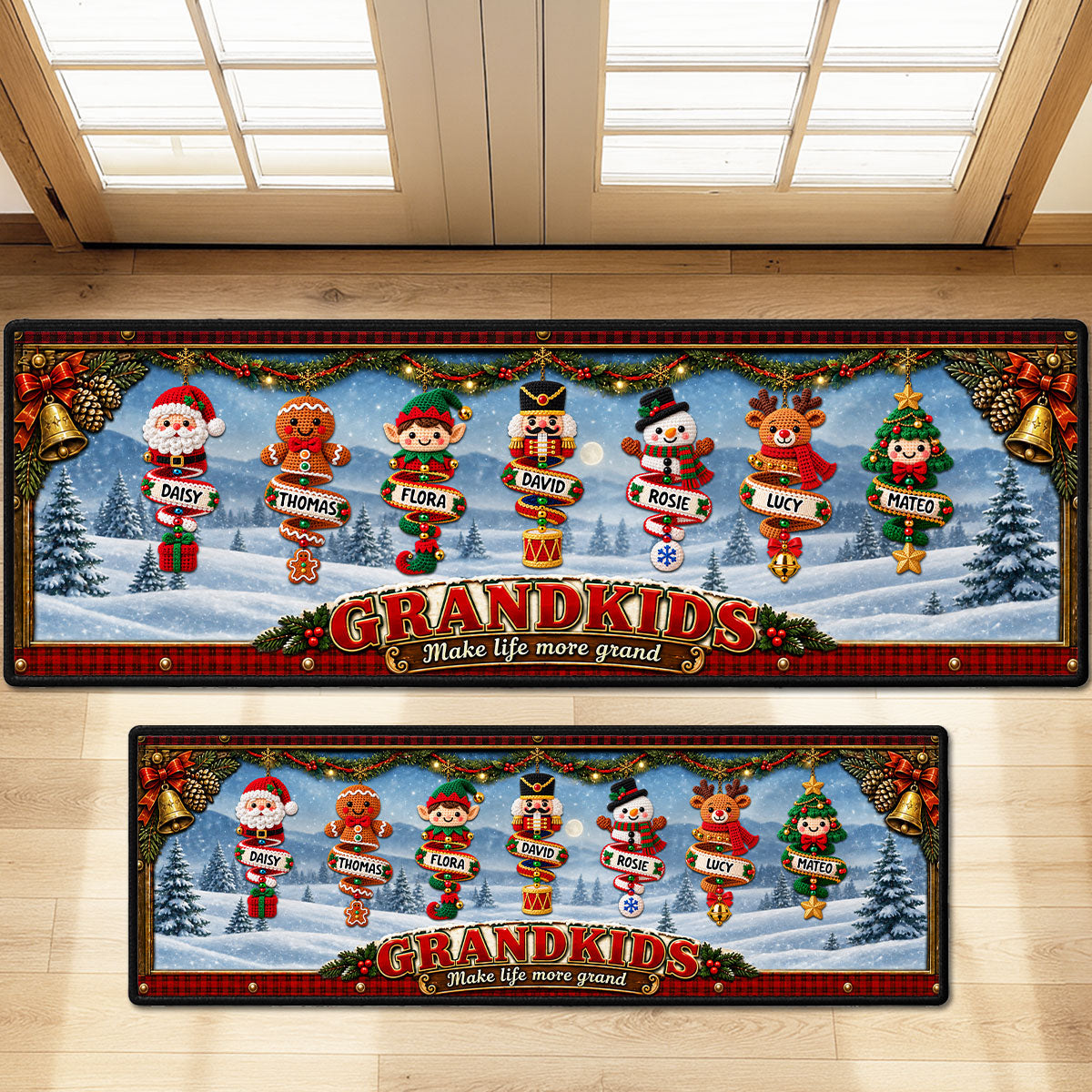 Little Christmas Blessings personalized runner rug