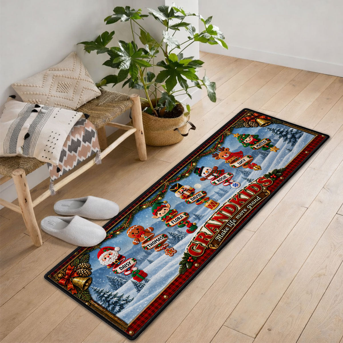 Little Christmas Blessings personalized runner rug