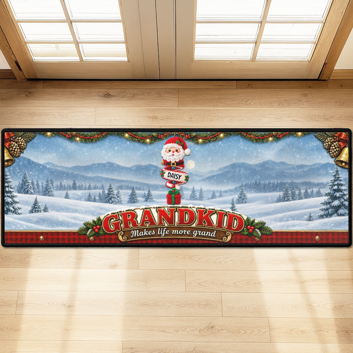 Little Christmas Blessings personalized runner rug