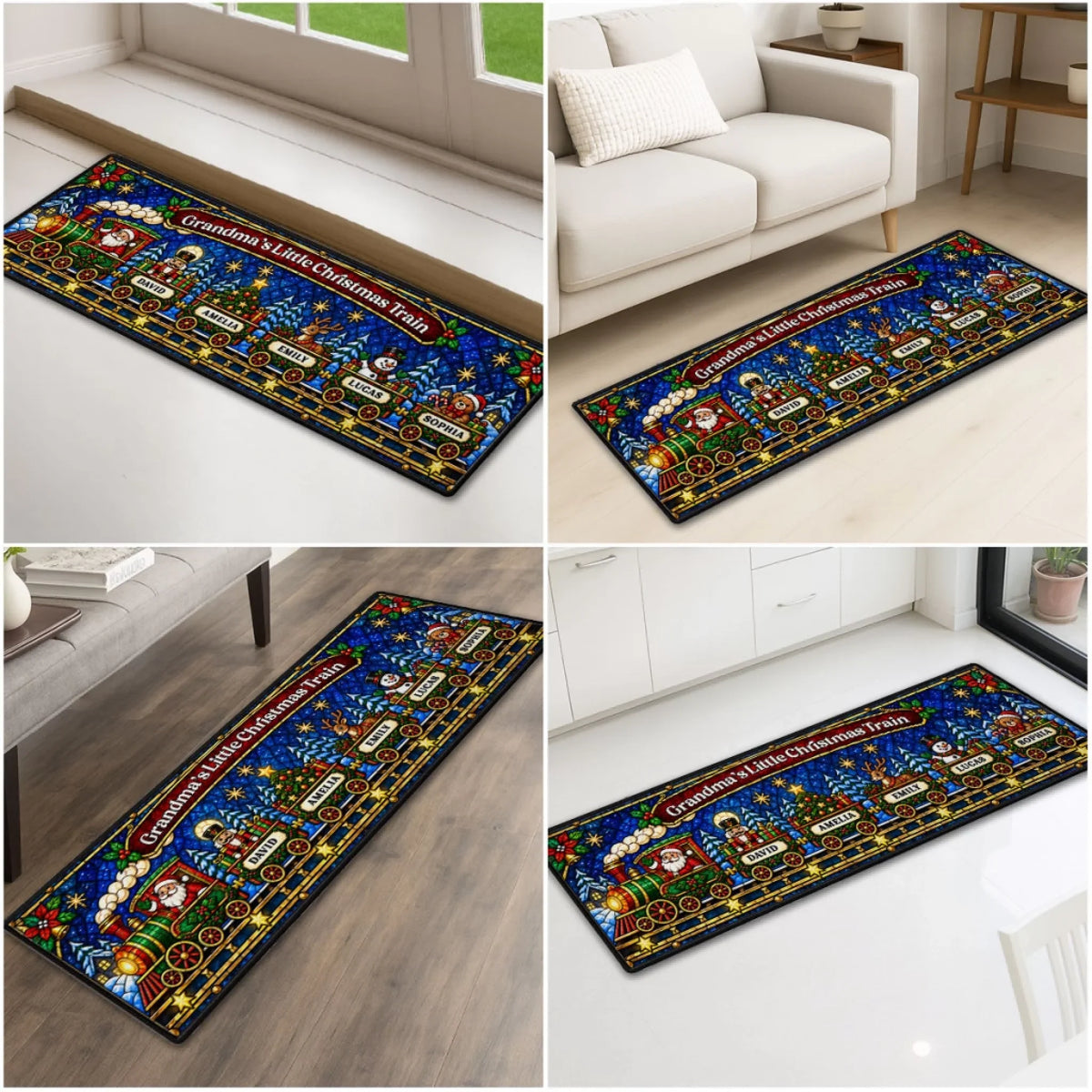 Little Passengers Christmas personalized runner rug