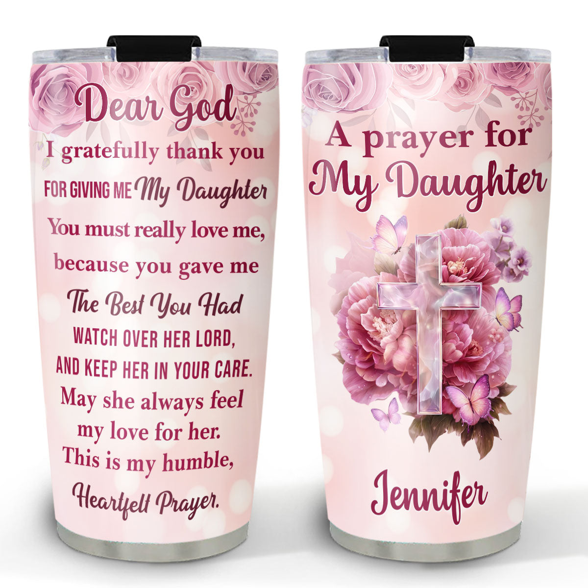 Thanks For Giving Me The Best - Personalized 3D Effect Tumbler - Christmas Gift For Daughter, Granddaughter
