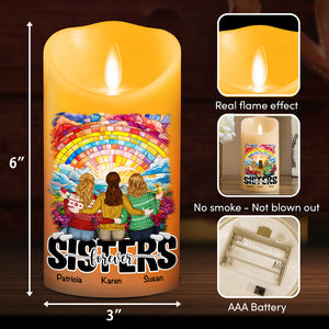 Besties Sitting Together - Personalized LED Candle