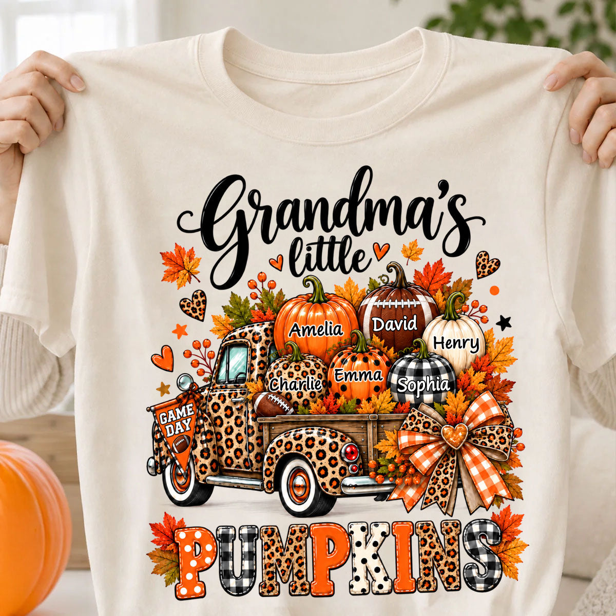 Grandma's Little Pumpkins Game Day - Personalized Shirt