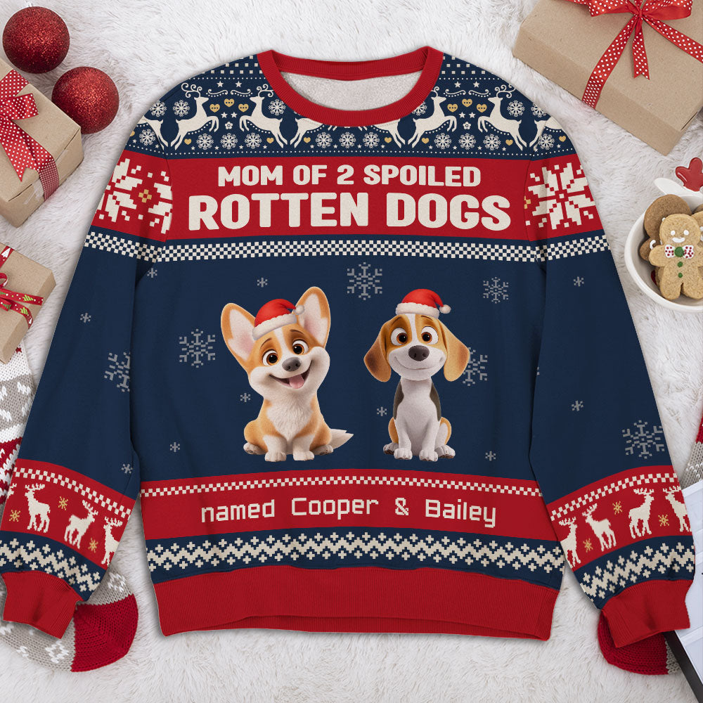 Lovely Spoiled Rotten Dog Chibi Cartoon - Personalized All-Over-Print Sweatshirt
