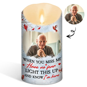 Light This Up When You Miss Me personalized LED candle