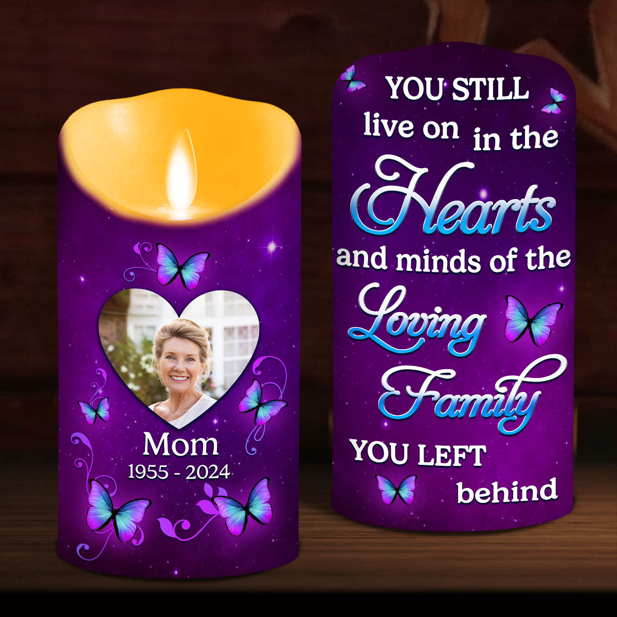 In My Heart Forever personalized LED candle