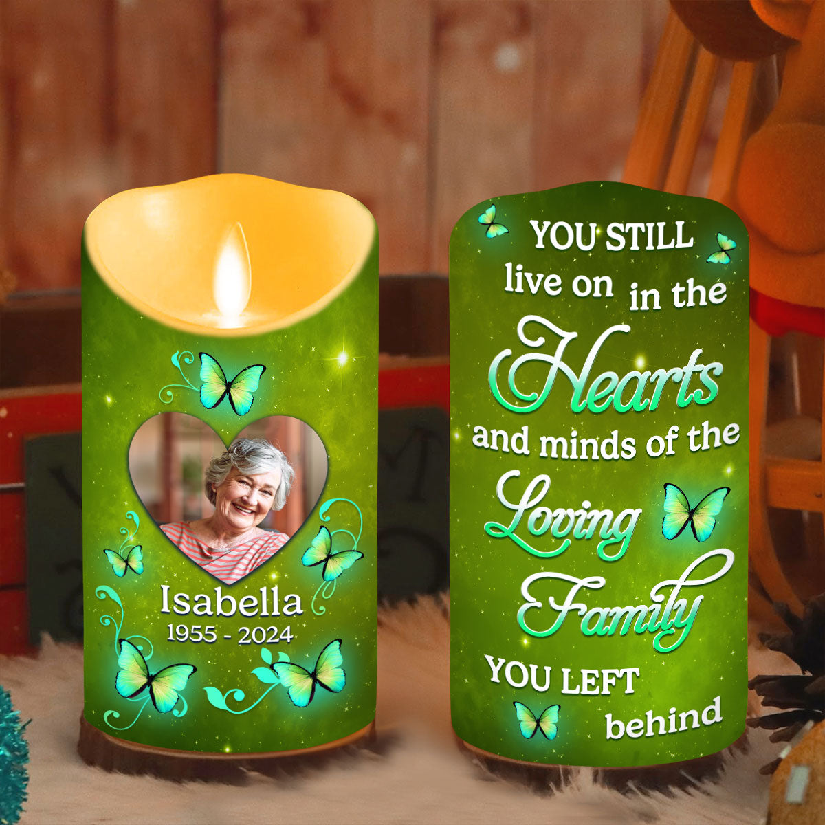 In My Heart Forever personalized LED candle