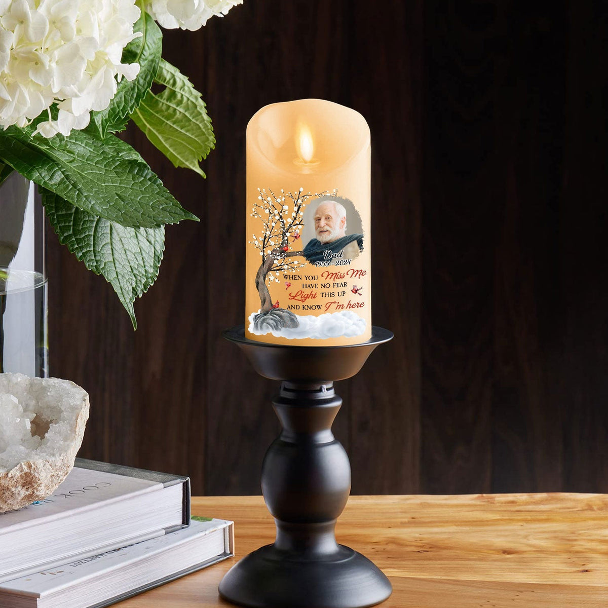 Light This Up And Know I Am Here personalized LED memorial candle