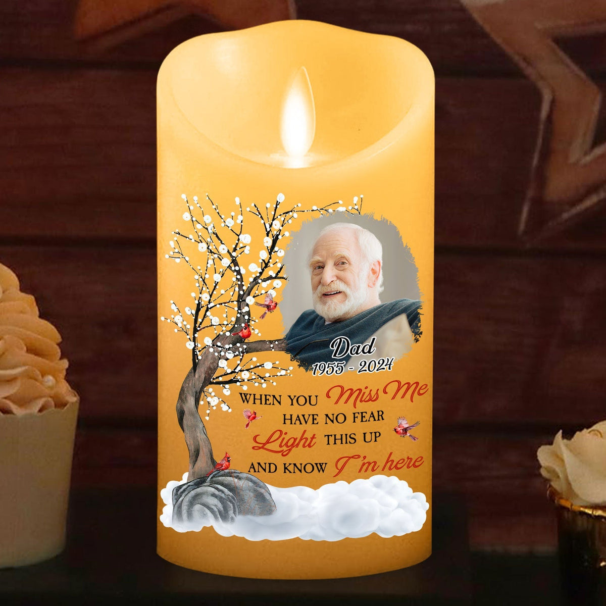 Light This Up And Know I Am Here personalized LED memorial candle