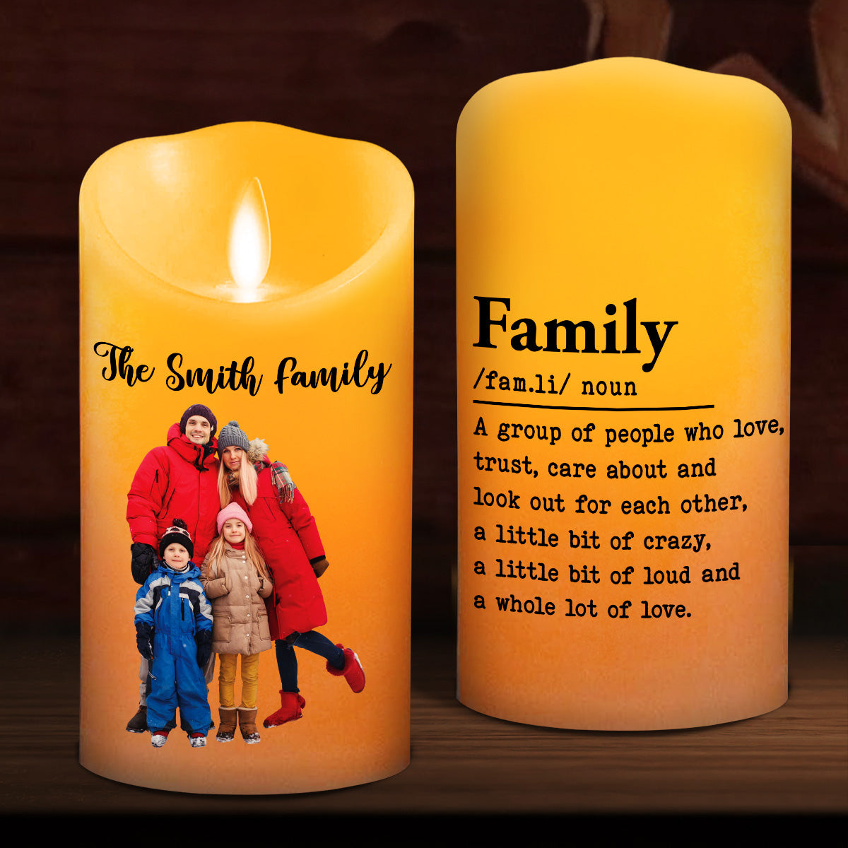 A Group Of People Who Love Each Other personalized LED candle