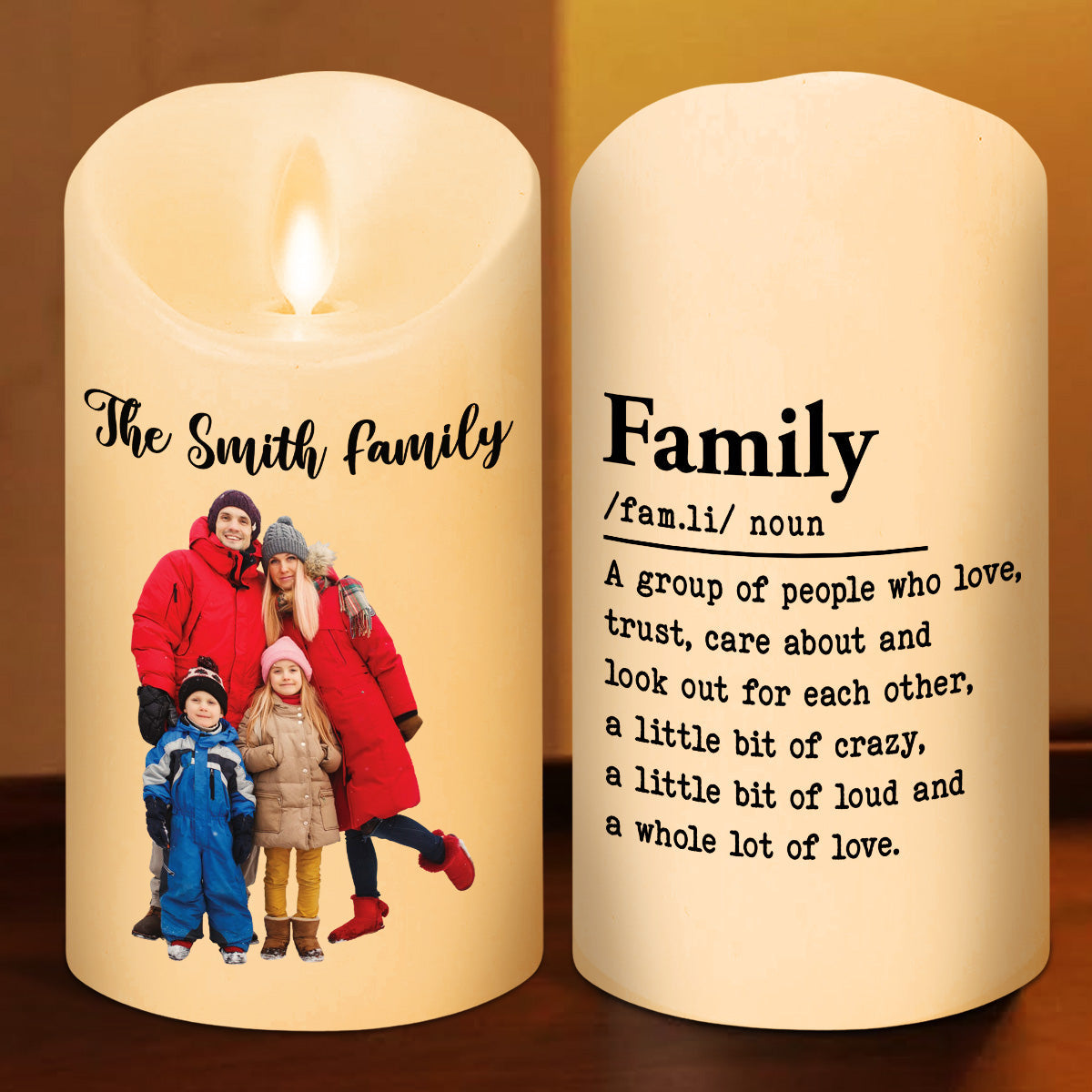 A Group Of People Who Love Each Other personalized LED candle