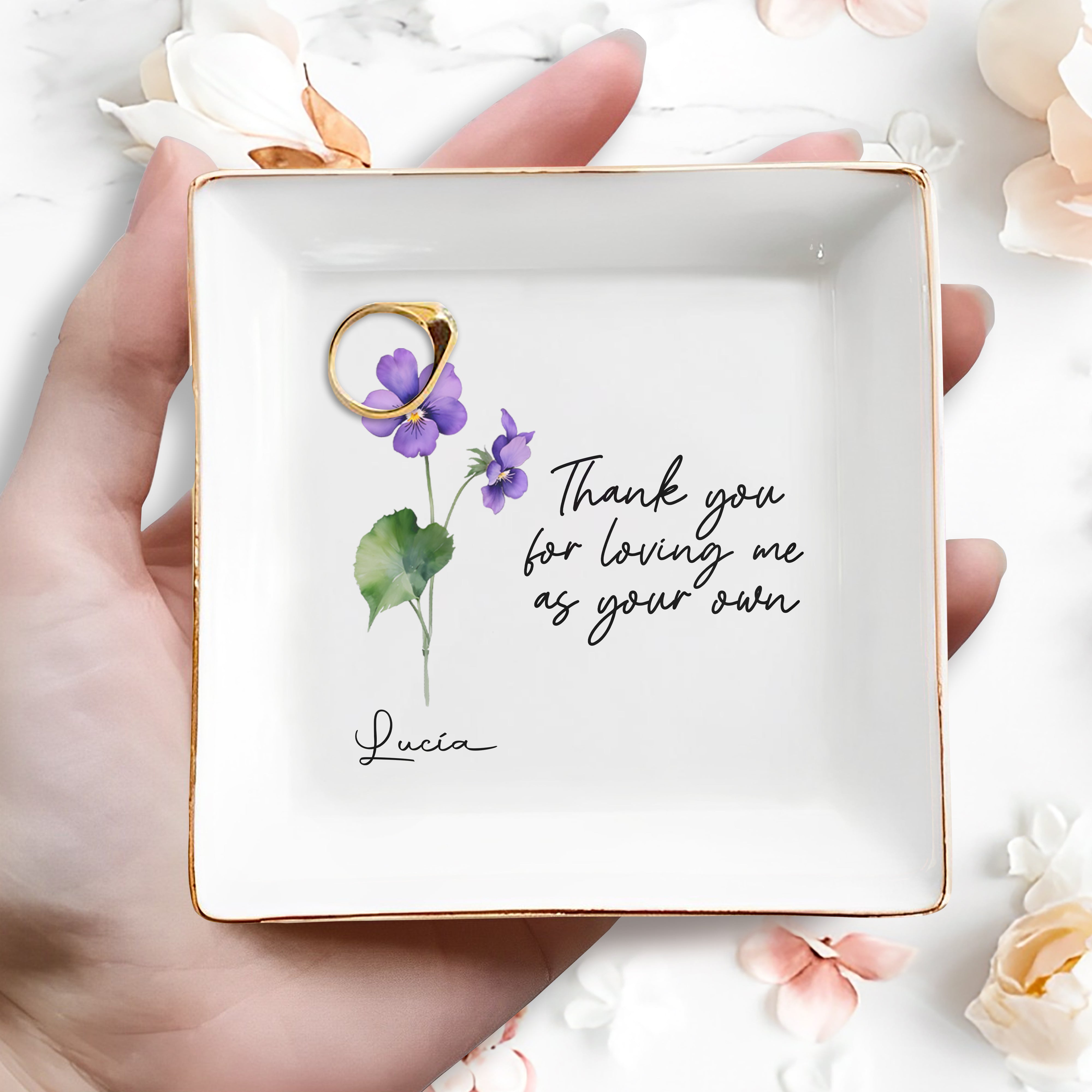 Thank You for Loving Me as Your Own - Personalized Custom Jewelry Dish - FM059_SCRD