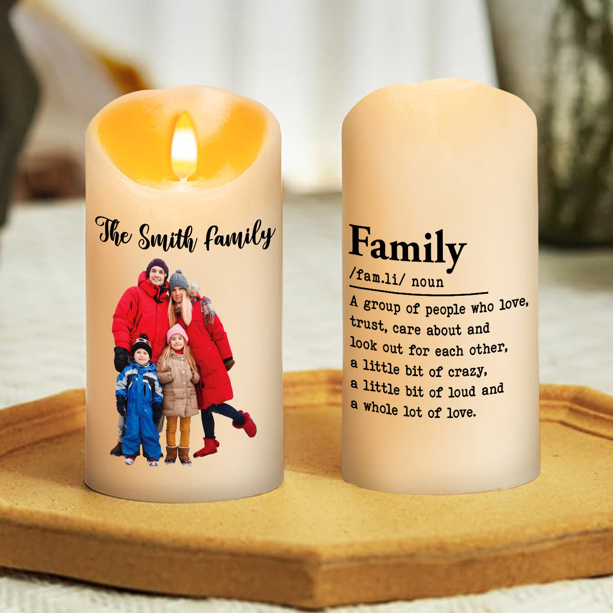 A Group Of People Who Love Each Other personalized LED candle
