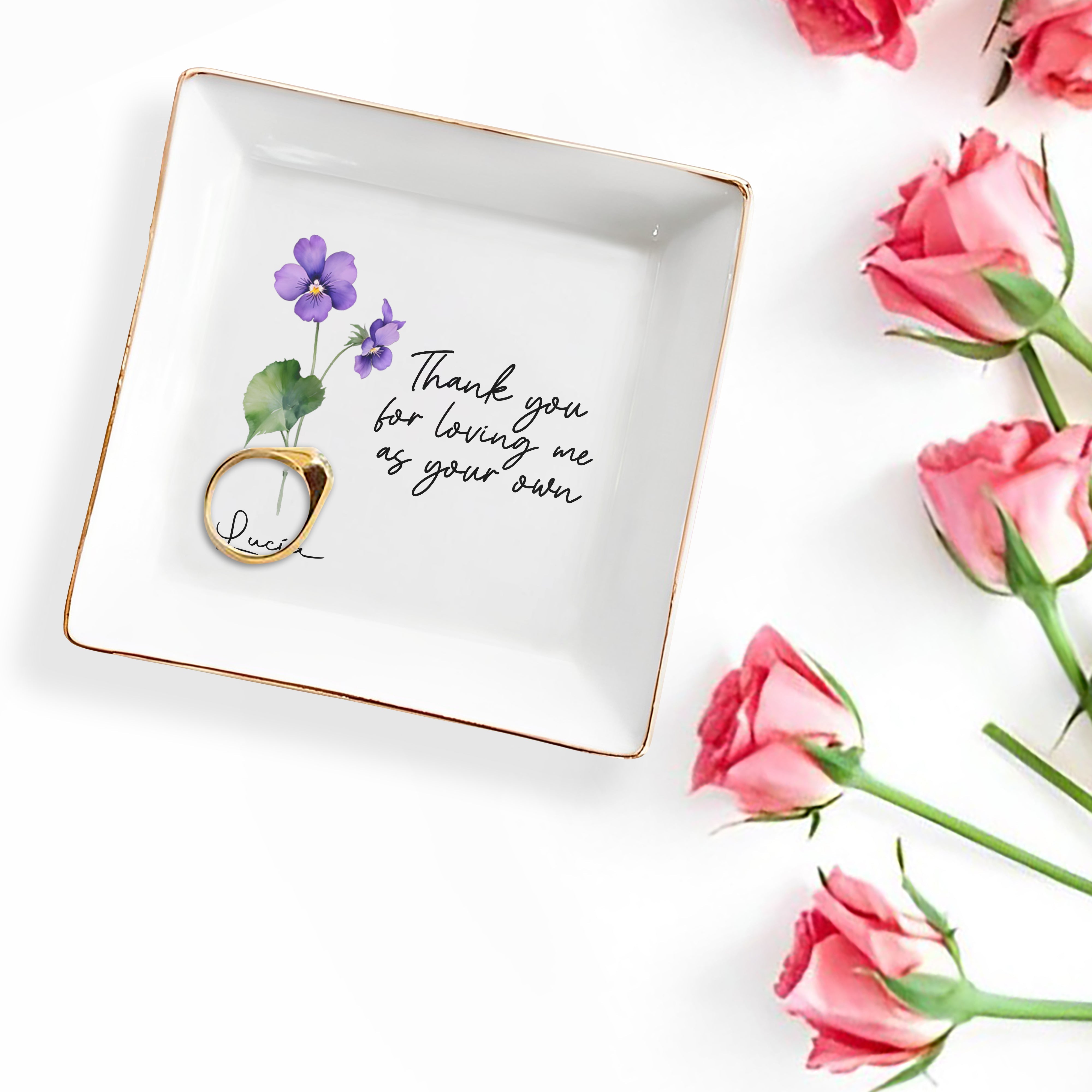Thank You for Loving Me as Your Own - Personalized Custom Jewelry Dish - FM059_SCRD