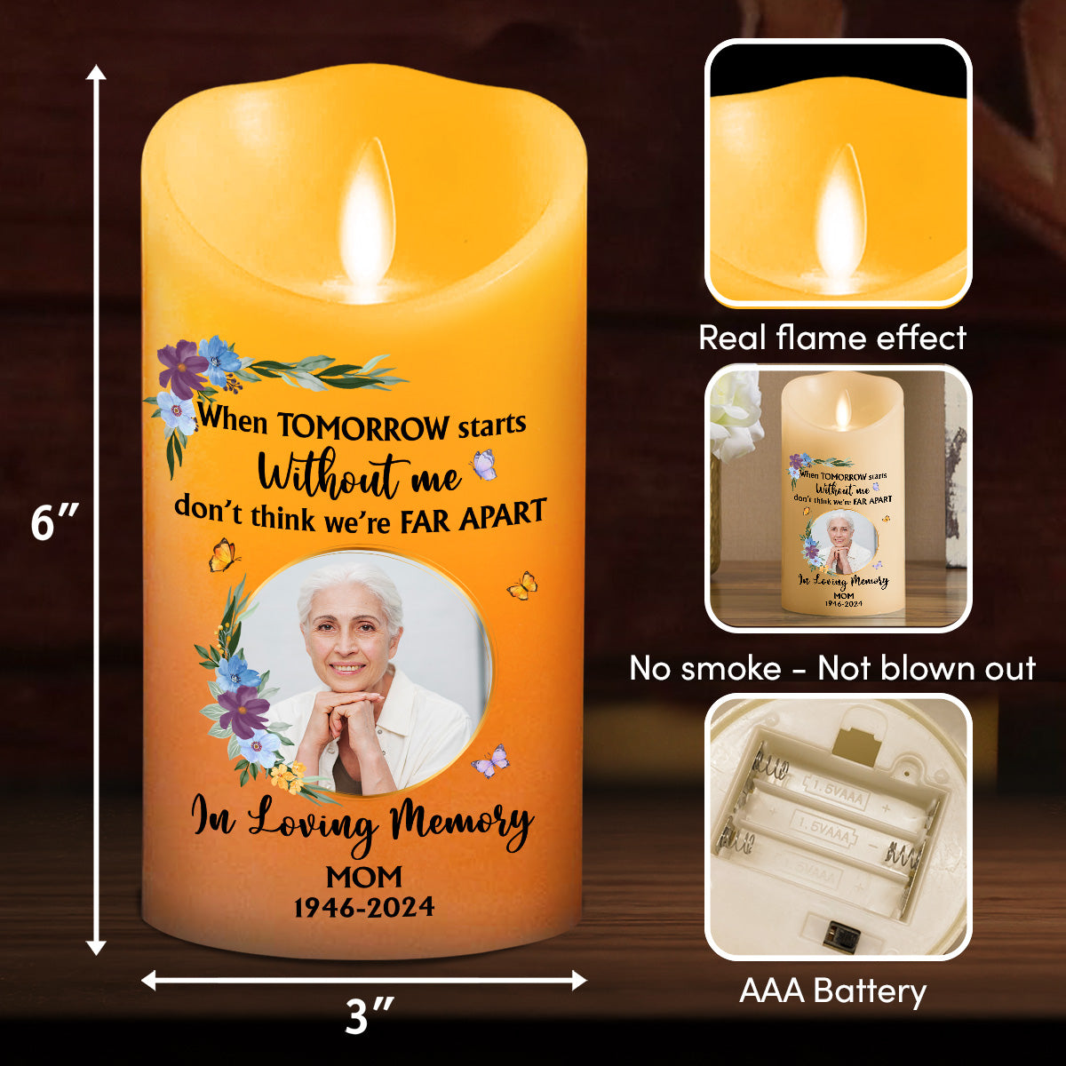 When Tomorrow Starts personalized LED candle