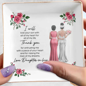 I Will Love Your Son, Roses And Women In Dresses - Personalized Custom Jewelry Dish, Square Ceramic Dish - MOLA002_SCRD