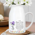 To My Mother-In-Law, Thank You, Love And Flowers - Personalized Ceramic Flower Vase