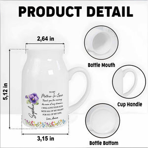 To My Mother-In-Law, Thank You, Love And Flowers - Personalized Ceramic Flower Vase