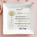 To My Mother In Law Only Thing Better Birth Month Flower - Personalized Custom Jewelry Dish, Square Ceramic Dish - MOLA016_SCRD