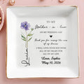 To My Mother In Law On My Wedding Day Flower Heart - Personalized Custom Jewelry Dish, Square Ceramic Dish - MOLA018_SCRD