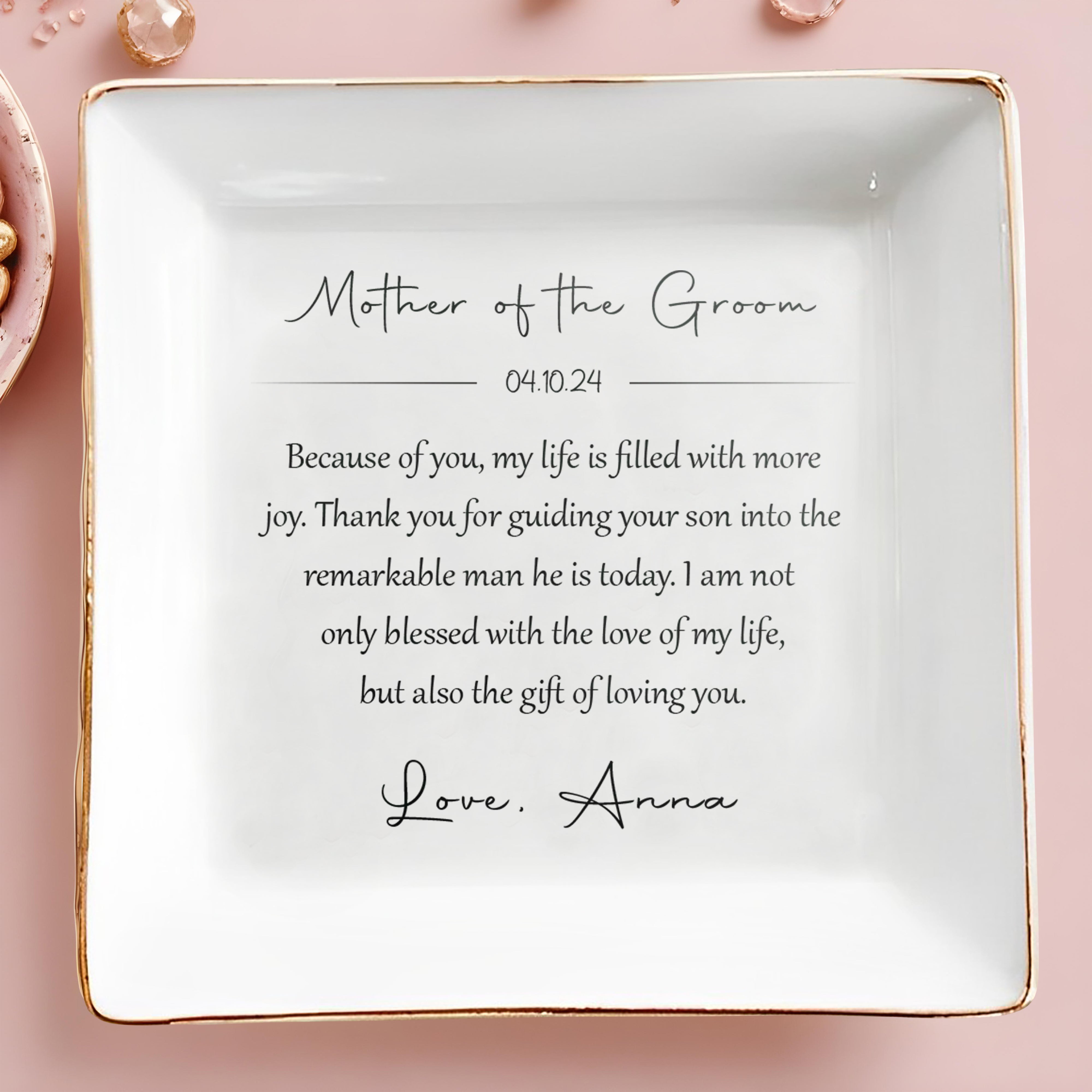 Gift Of Loving You Jewelry Dish For Mother - Personalized Custom Jewelry Dish - MOM003_SCRD