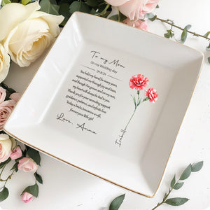To My Mom On My Wedding Day Infinite Love Jewelry Dish - Personalized Custom Jewelry Dish - MOM004_SCRD