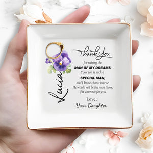 Thank You For Raising The Man Of My Dreams - Personalized Custom Jewelry Dish - MOM009_SCRD