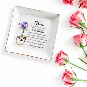 To Our Family You Are The World - Personalized Custom Jewelry Dish - MOM012_SCRD