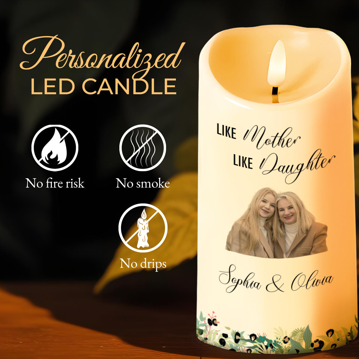 Like Mother Like Daughter, You're Awesome Reminder Candle - Personalized Custom LED Candle - MOM031_LECA