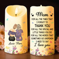 Thank You Mom For Everything Special Quote With Mother And Daughter - Personalized Custom LED Candle - MOM042_LECA