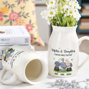 Mother & Daughters Forever Linked Together, Butterflies - Personalized Ceramic Flower Vase