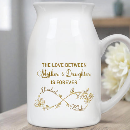 The Love Between Mother & Daughter, Forever Flower Design - Personalized Ceramic Flower Vase