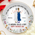 The Only Thing Better Than Being Your Mother, Two Women And Flowers - Personalized Custom Jewelry Dish, Ceramic Dish, Round Shape - MOM068_RCRF