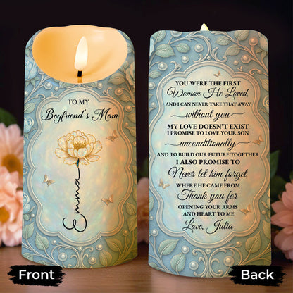 To My Boyfriend's Mom, Love And Promises - Personalized Custom LED Candle - MOM130_LECA