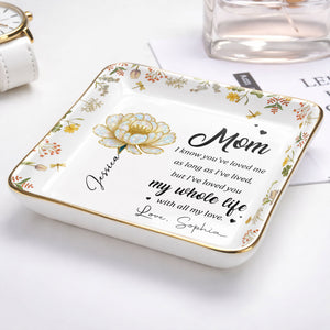 I Know You've Loved Me, Elegant Floral Design - Personalized Custom Jewelry Dish, Ceramic Dish, Square Shape - MOM148_SCRF