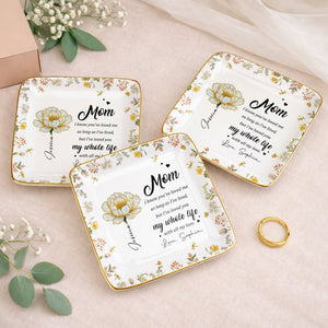 I Know You've Loved Me, Elegant Floral Design - Personalized Custom Jewelry Dish, Ceramic Dish, Square Shape - MOM148_SCRF