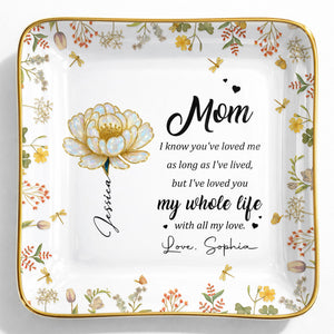 I Know You've Loved Me, Elegant Floral Design - Personalized Custom Jewelry Dish, Ceramic Dish, Square Shape - MOM148_SCRF