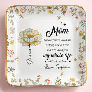 I Know You've Loved Me, Elegant Floral Design - Personalized Custom Jewelry Dish, Ceramic Dish, Square Shape - MOM148_SCRF