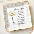 Bonus Mom, Thankful For Your Love Every Day, Flower - Personalized Custom Jewelry Dish, Ceramic Dish, Square Shape - MOM149_SCRF