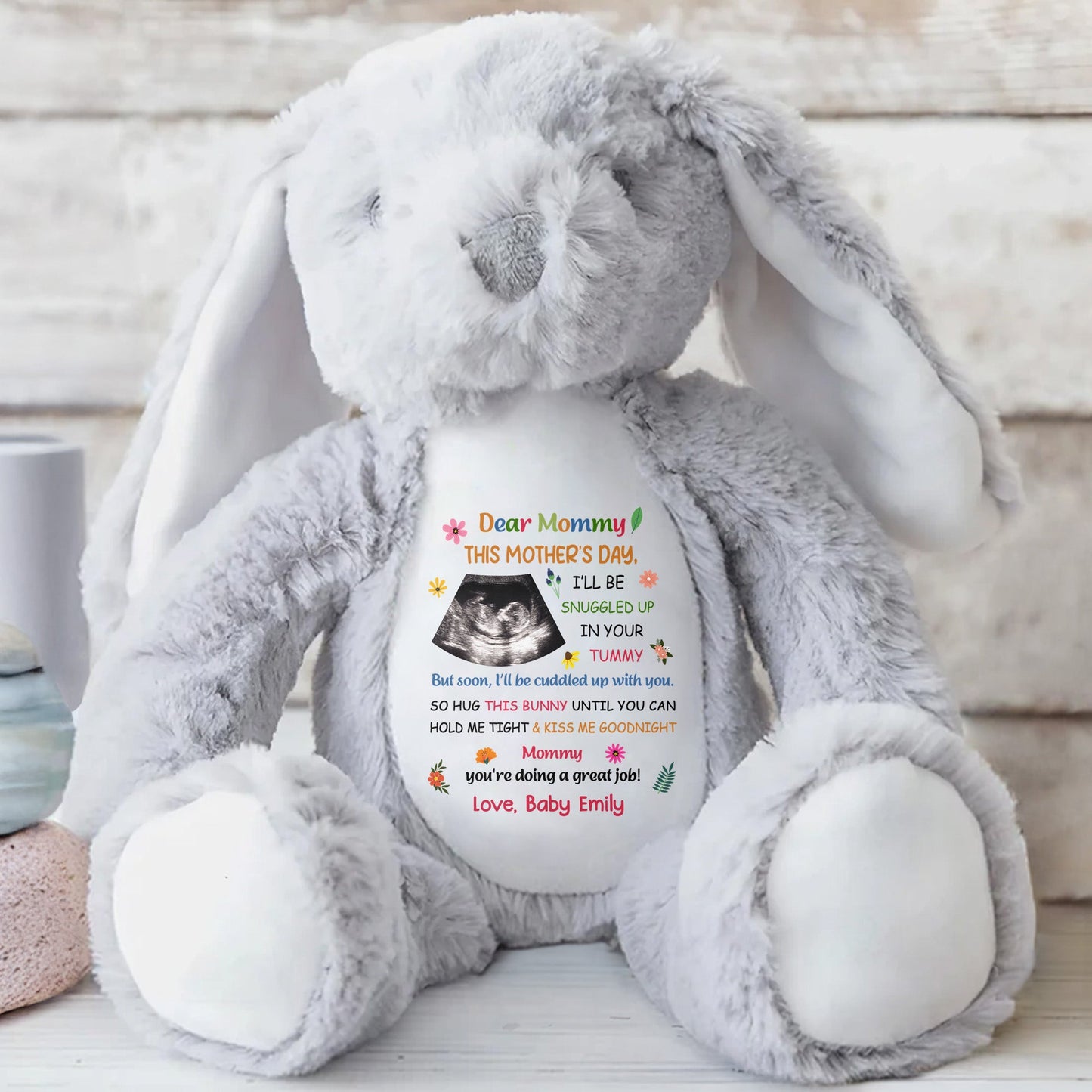Dear Mommy, This Mother's Day Bunny - Personalized Stuffed Bunny - MOM152_BUN
