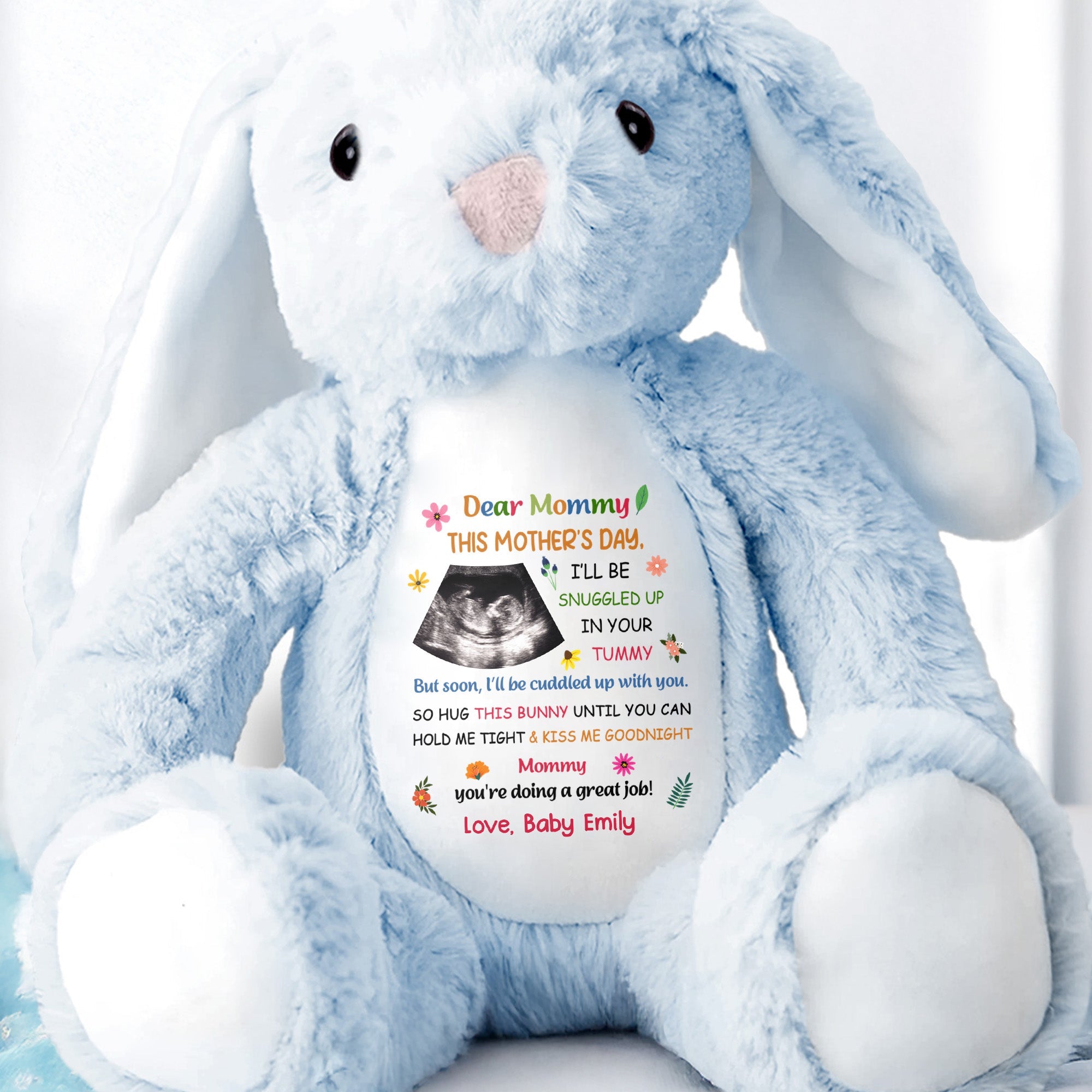 Dear Mommy, This Mother's Day Bunny - Personalized Stuffed Bunny - MOM152_BUN