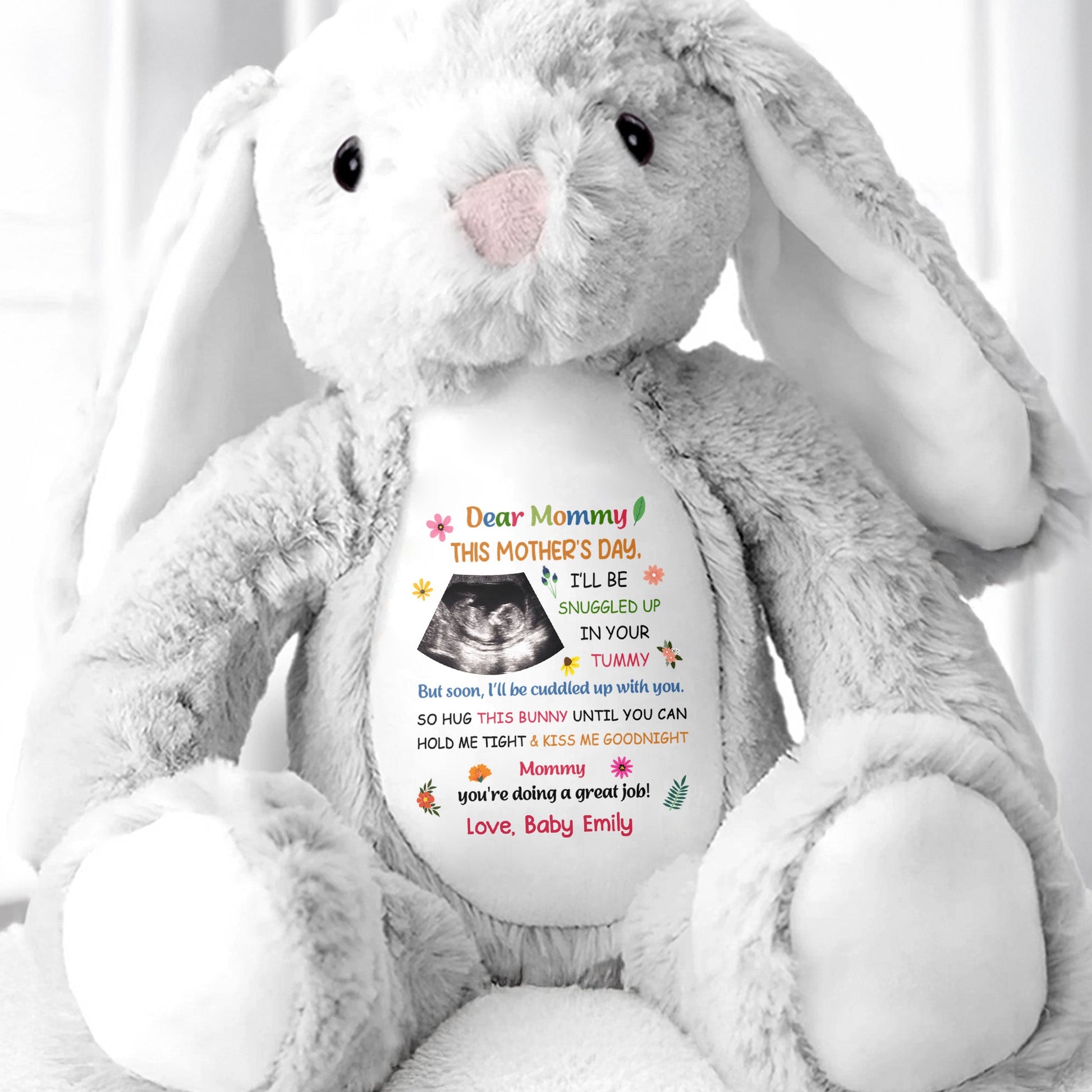 Dear Mommy, This Mother's Day Bunny - Personalized Stuffed Bunny - MOM152_BUN